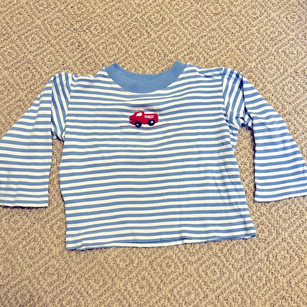 Claire and Charlie 3T Fire Truck embroidered Shirt
